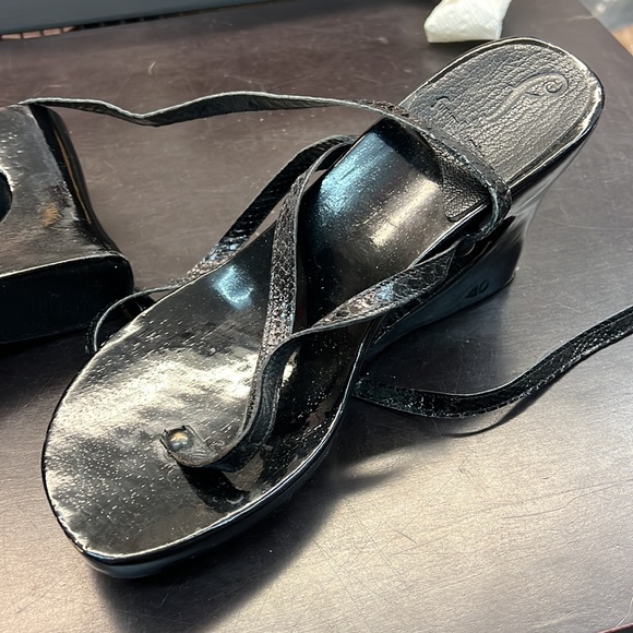 Fortuna Valentino Wooden Sandals Sz 40 - Picture 13 of 15